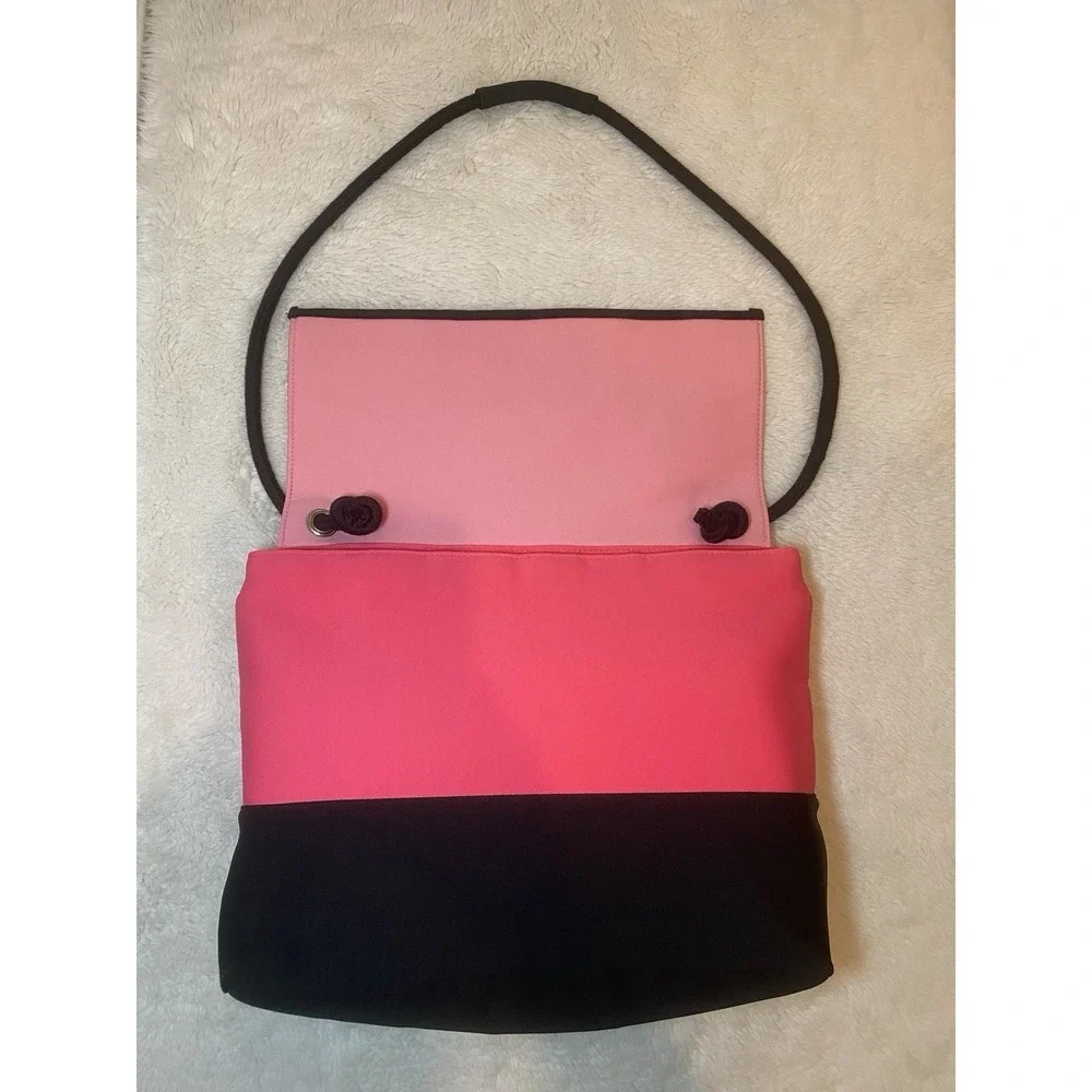 2016 Victoria's Secret Insulated Neoprene Cooler Tote Bag Black Pink Gently Used